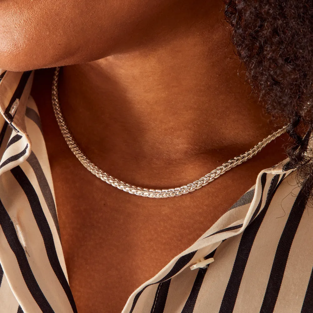 925 Pure Sterling St Silver Plated Platted Chain Necklace  For Women By Accessorize London