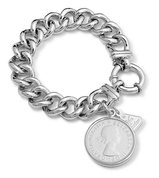 A Von Treskow Medium Mama Bolt Bracelet with Florin Coin