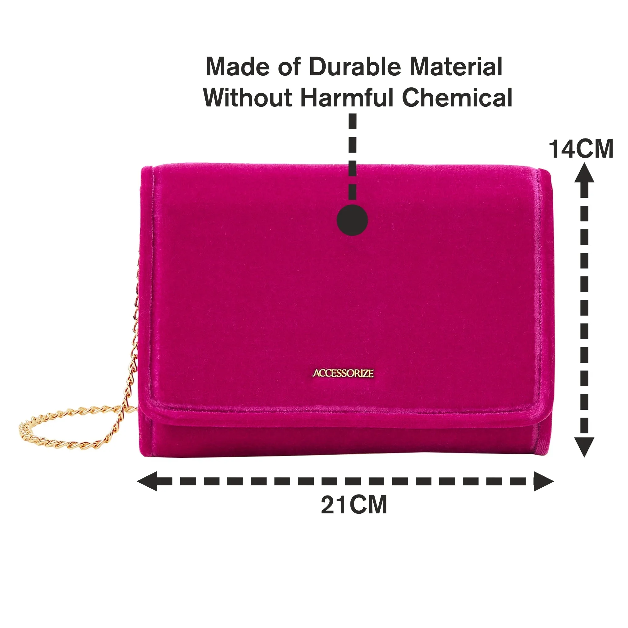 Accessorize London Women's Fuchsia Velvet Cross Body Bag