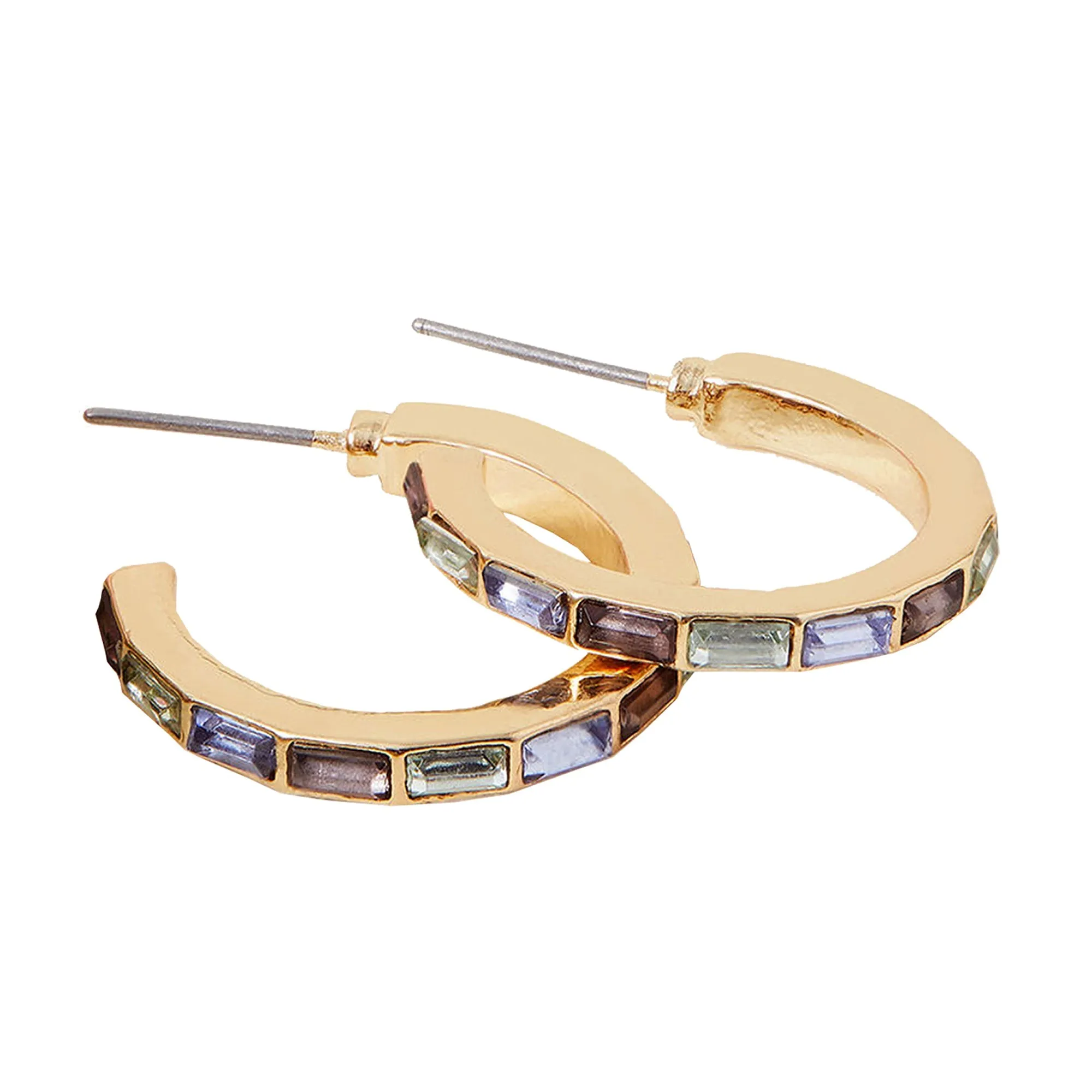 Accessorize London Women's Medium Gem Hoop Earrings