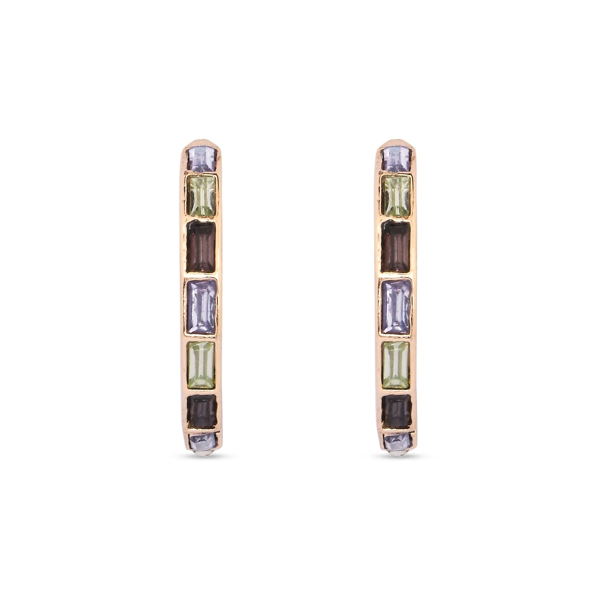 Accessorize London Women's Medium Gem Hoop Earrings