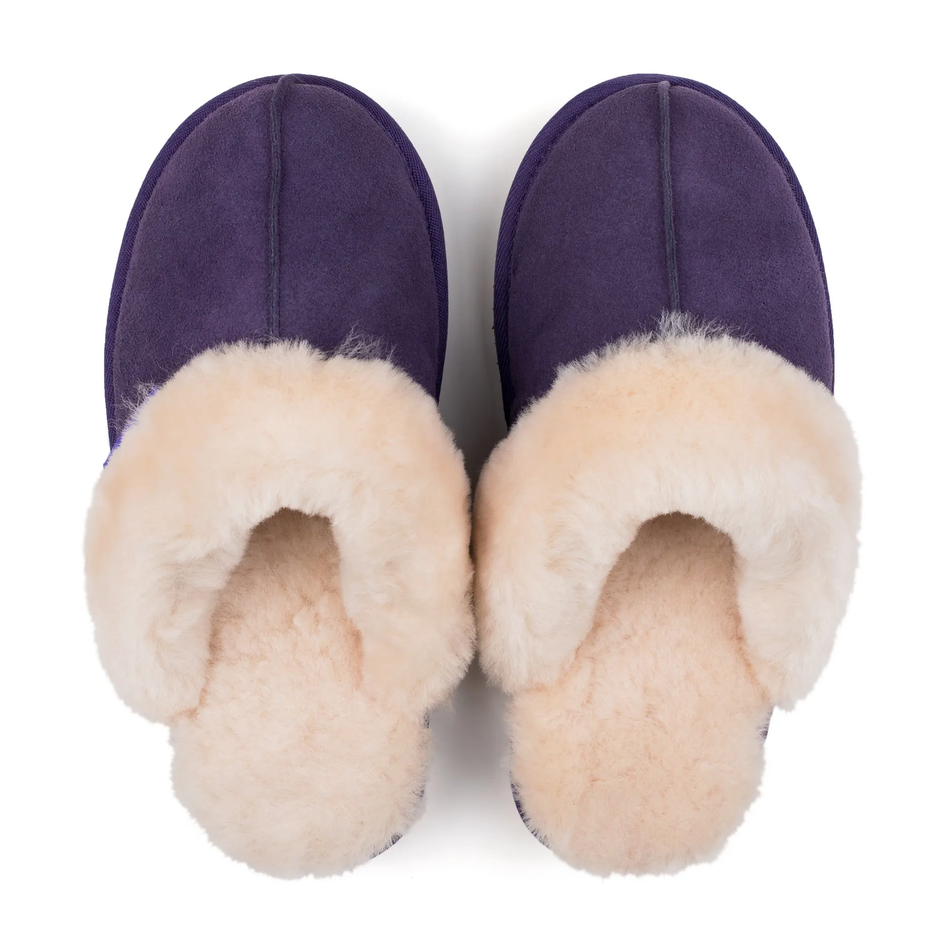 ANN PURPLE SHEEPSKIN SLIPPER MULE