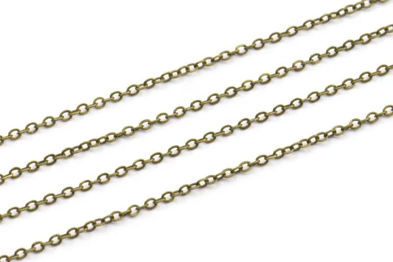 Antique Bronze Soldered Chain, 40 Meters - 132 Feet (1.5x2mm) Antique Bronze Tone Brass Soldered Chain - Y006 ( Z028 )