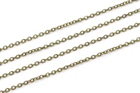 Antique Bronze Soldered Chain, 40 Meters - 132 Feet (1.5x2mm) Antique Bronze Tone Brass Soldered Chain - Y006 ( Z028 )