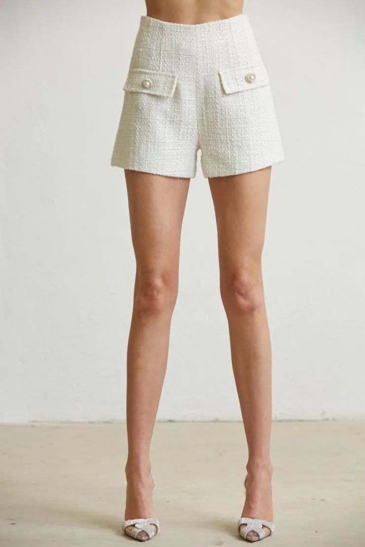 Aster Tweed Pearl Blazer & Shorts Set (Sold Seperately)