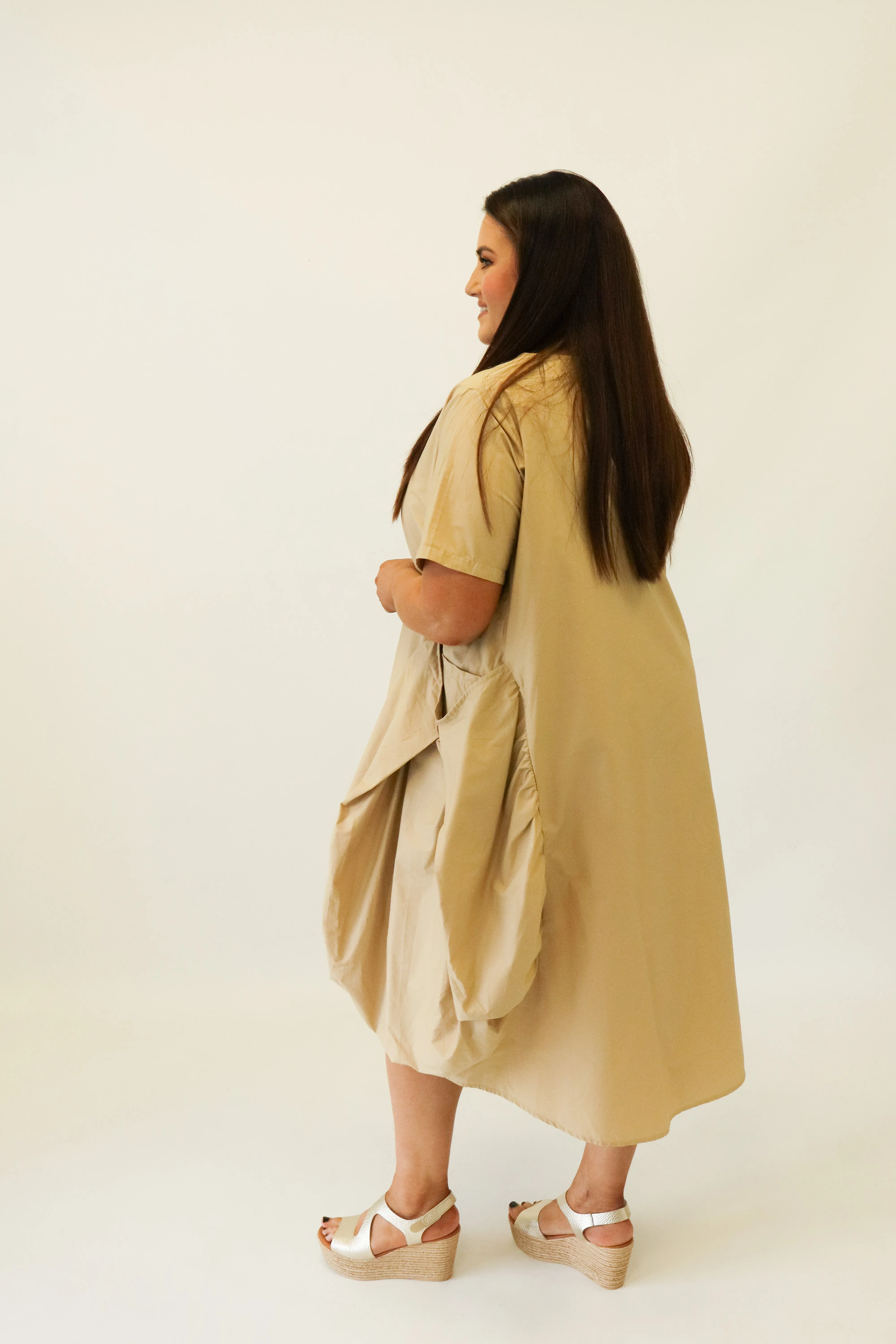 Avery Dress in Tan