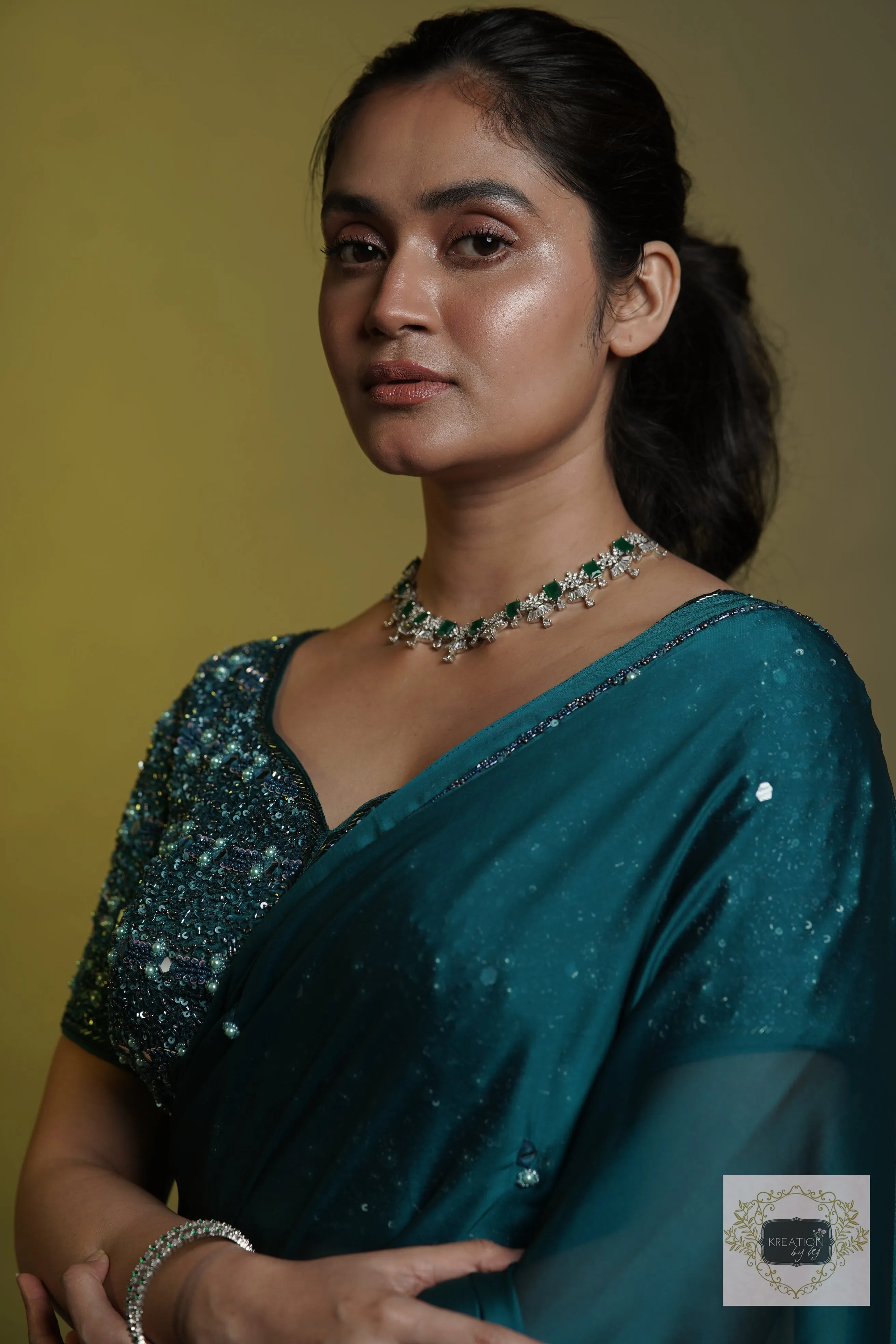 Azure Blue Cocktail Saree