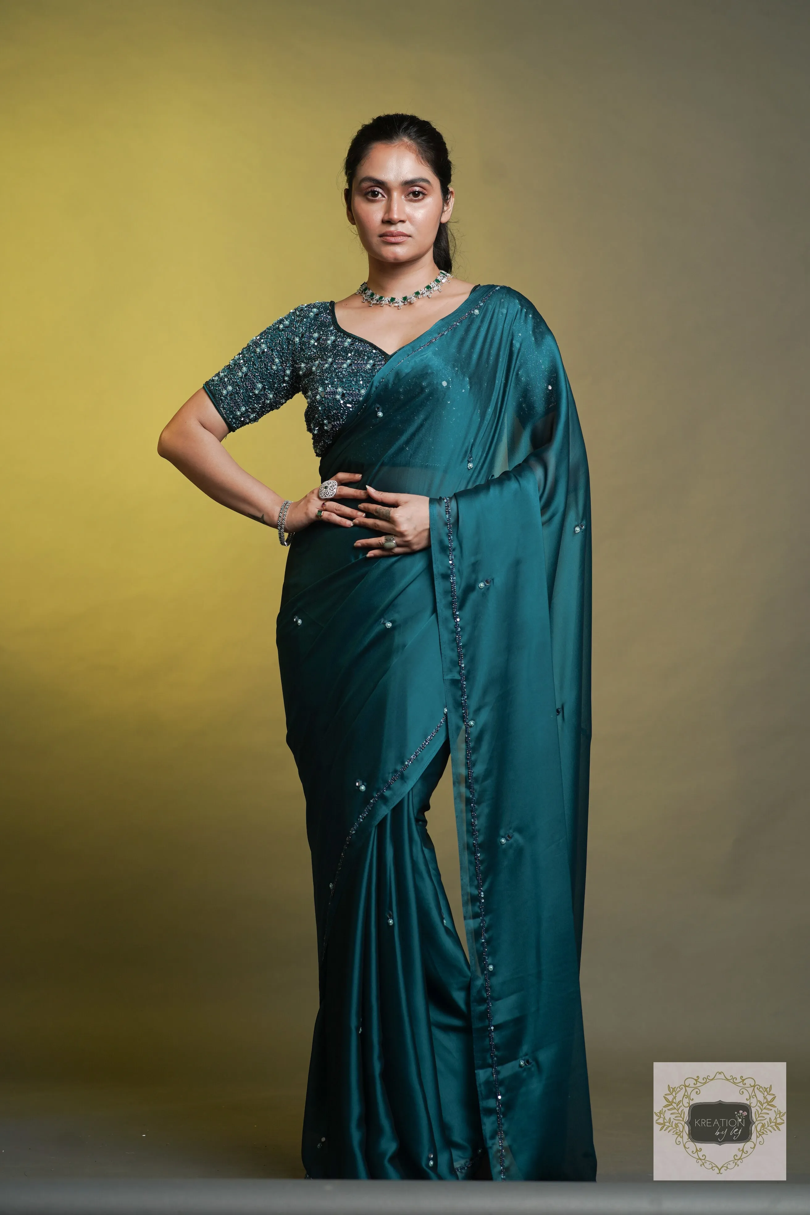 Azure Blue Cocktail Saree