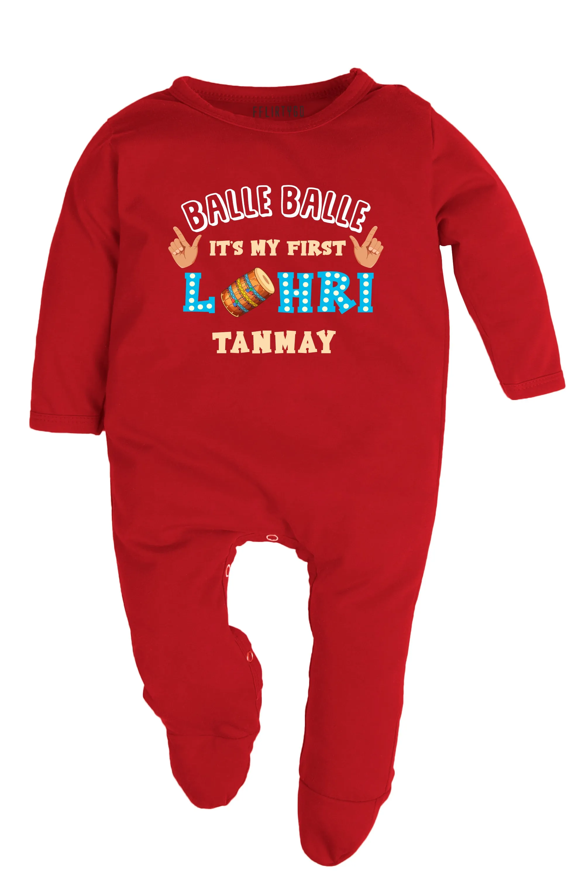 Balle Balle It's My First Lohri Baby Romper | Onesies w/ Custom Name