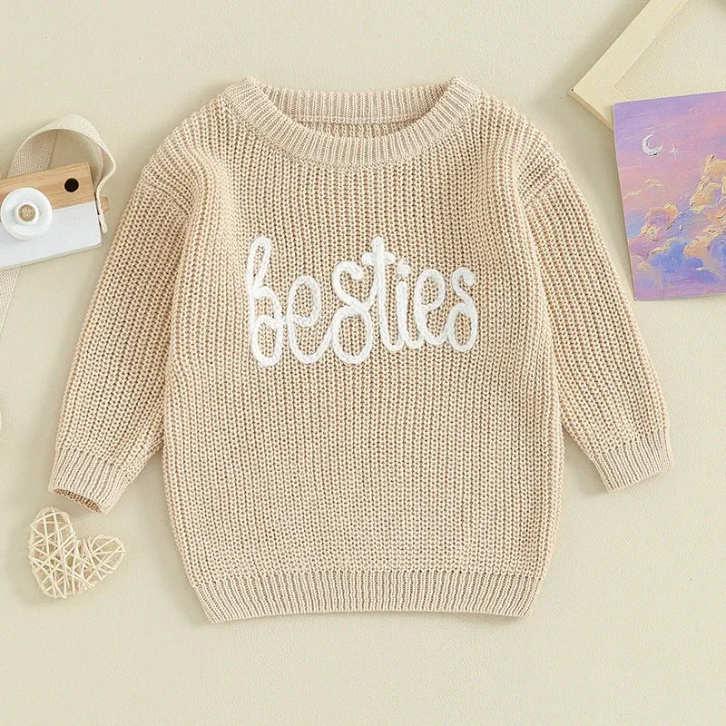 BESTIES - Cream Baby Girl Deluxe Sweater Layette Fall Winter