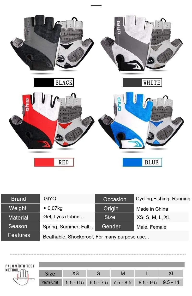 Bicycle Gloves Half Finger Outdoor Sports Gloves For Men Women Gel Pad Breathable MTB Road Racing Riding Cycling Gloves DH