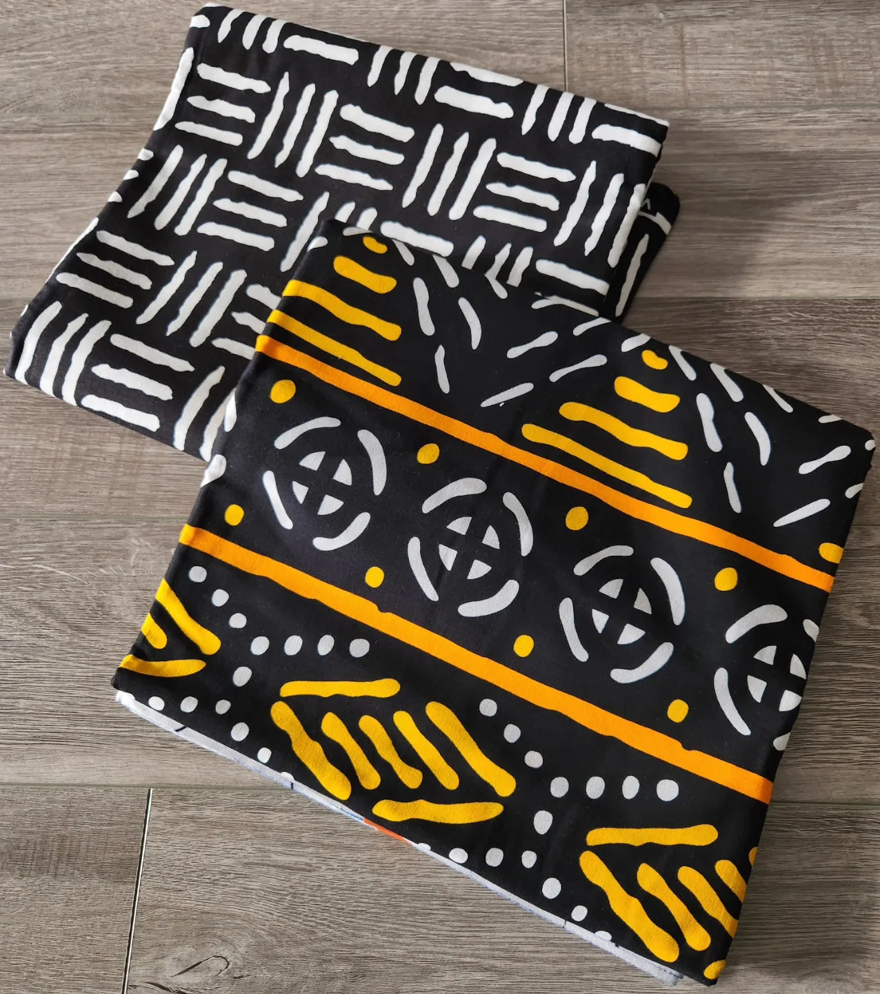 Black and Gold Mix and Match African Fabric