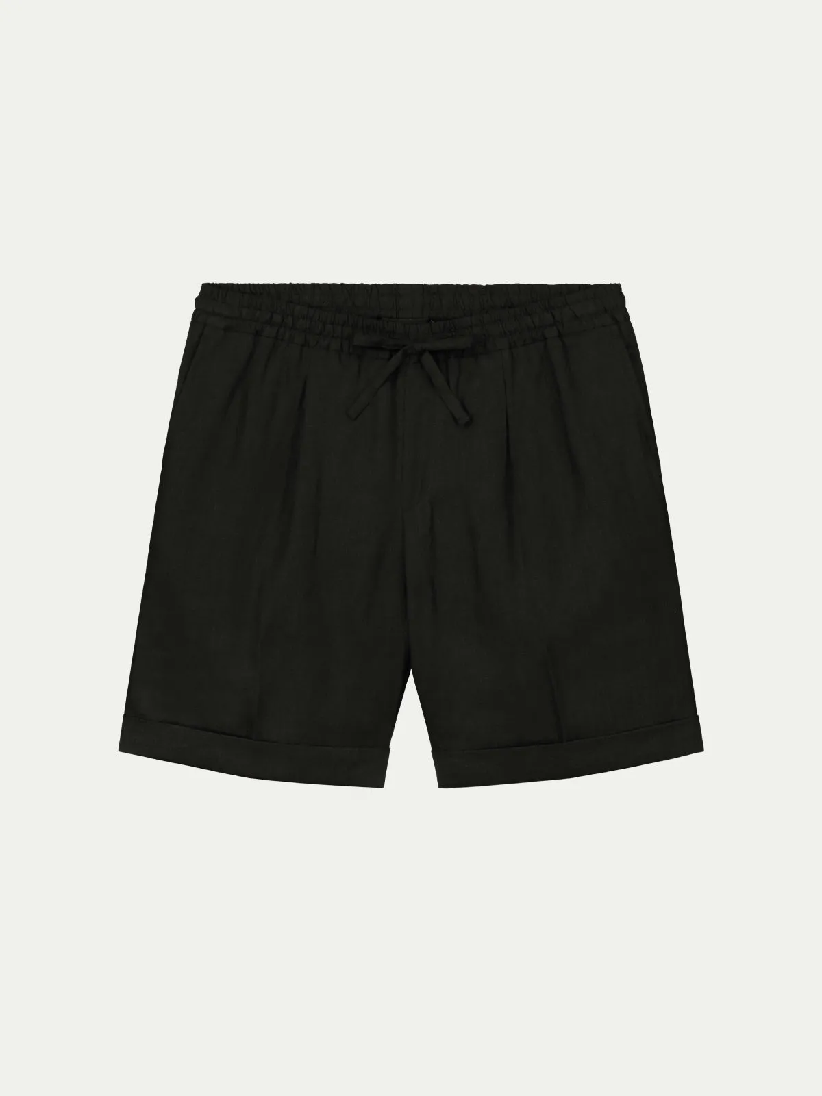 Black Linen Seaside Shorts