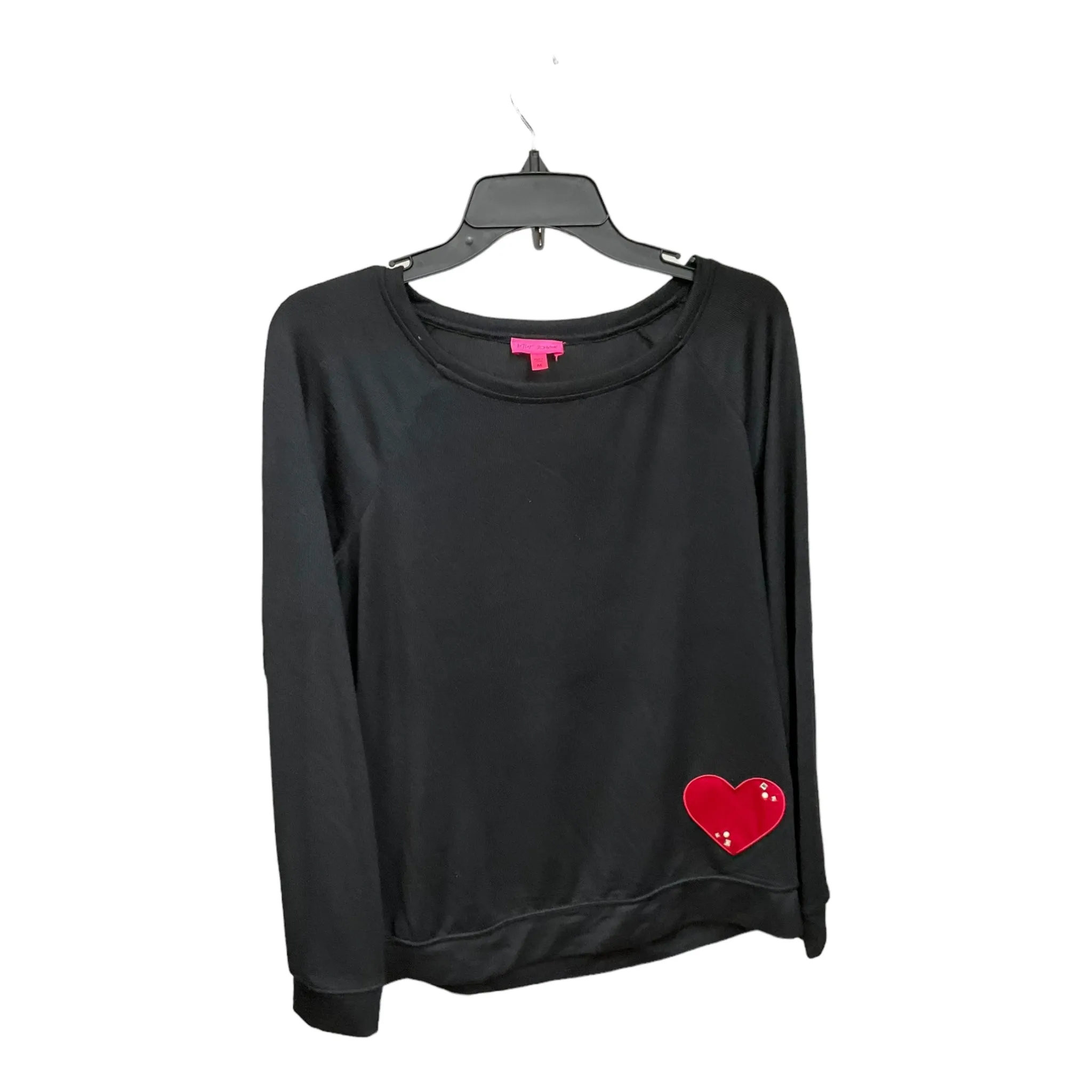 Black Top Long Sleeve Basic Betsey Johnson, Size M