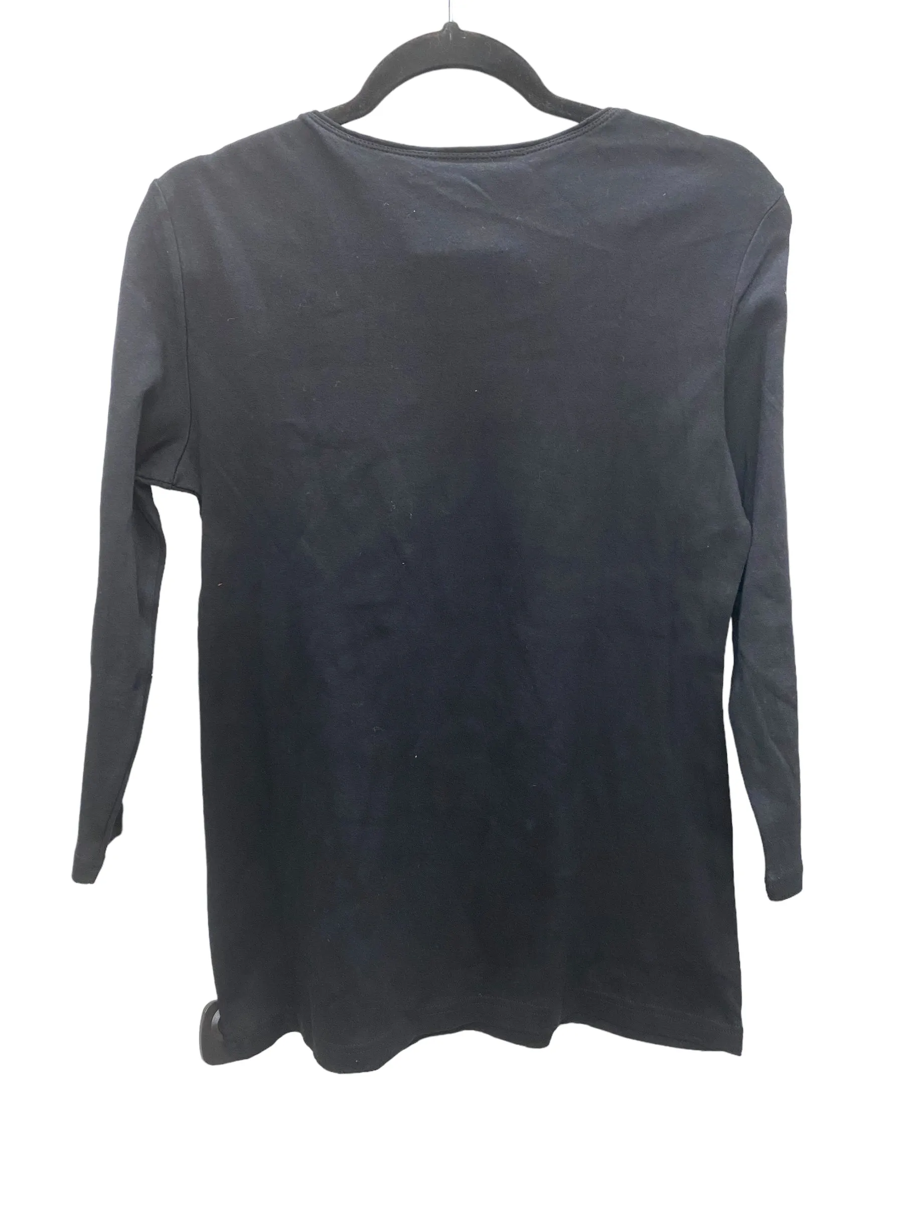 Black Top Long Sleeve Basic Karen Scott, Size M