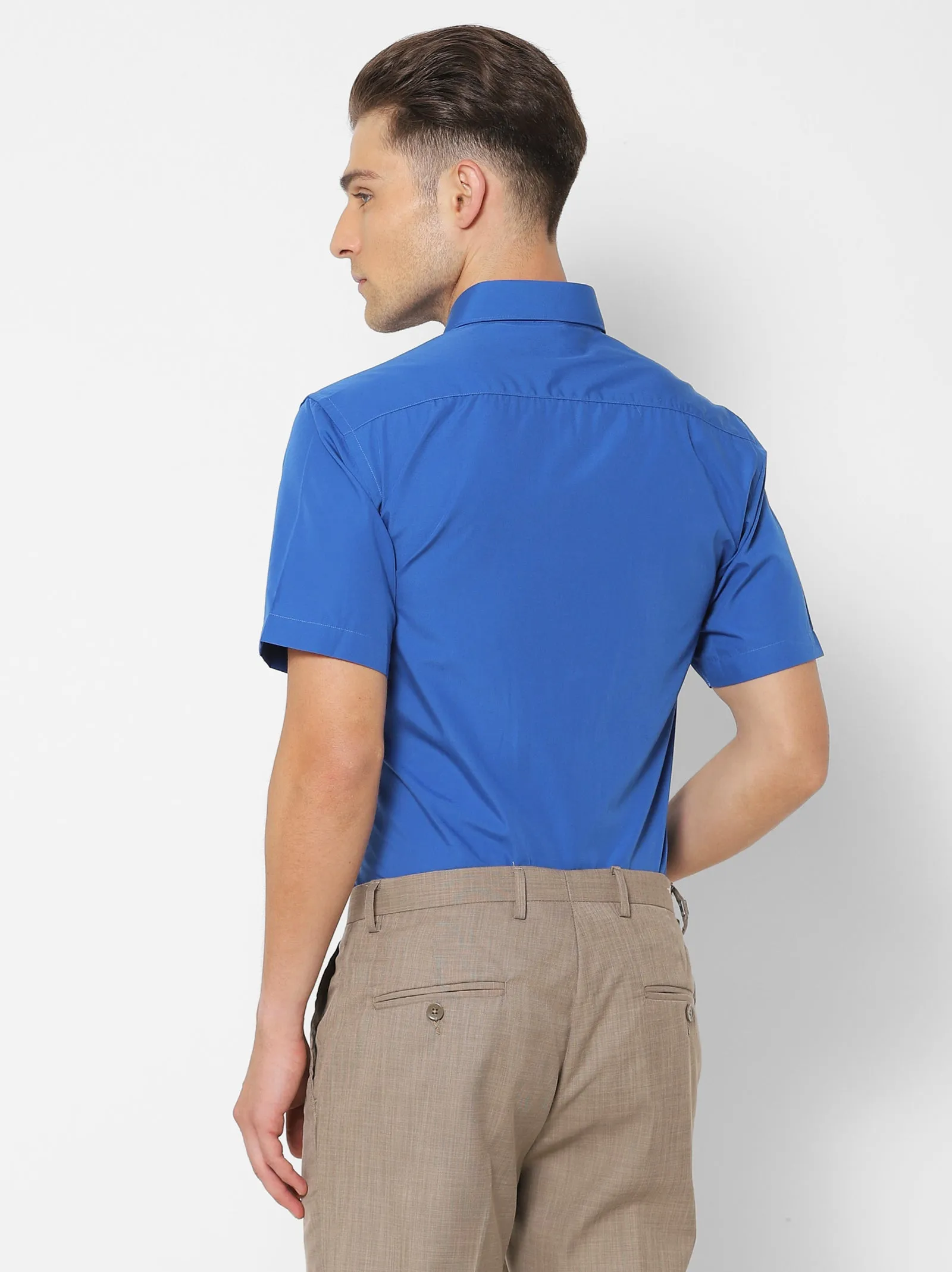 Blue Solid Formal Shirt