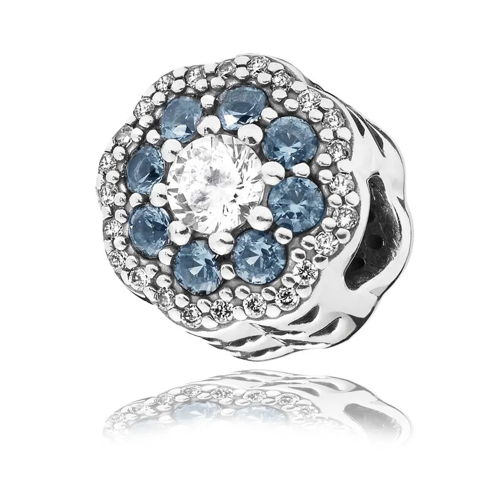 Blue Sparkle Flower Charm 797851NMB