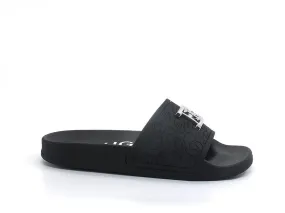 BLUGIRL Blumarine Chic 1 Ciabatta Slipper Logo Black Nero Silver 6A2501EX028