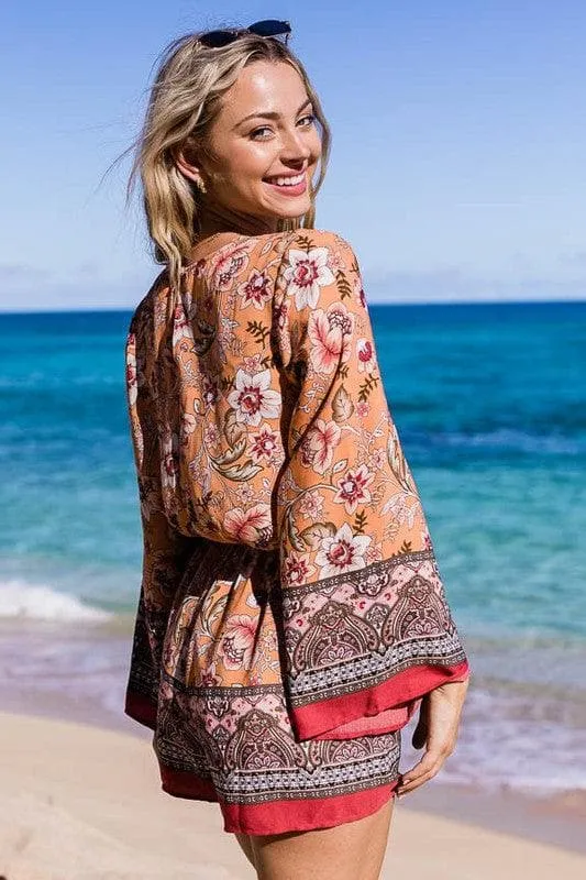 Boho Brunch Floral Print Romper