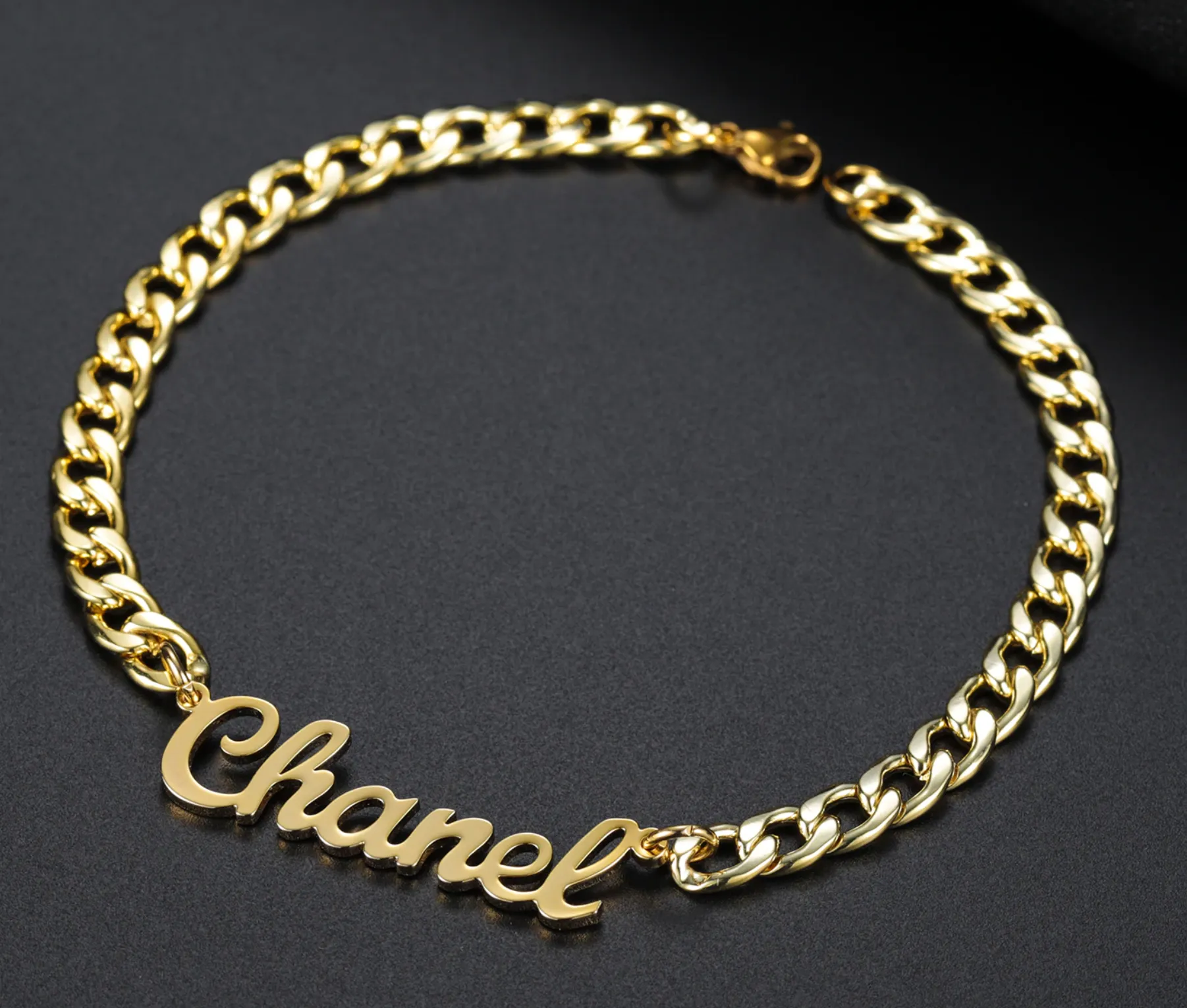 Bold Link Chain Name Bracelet