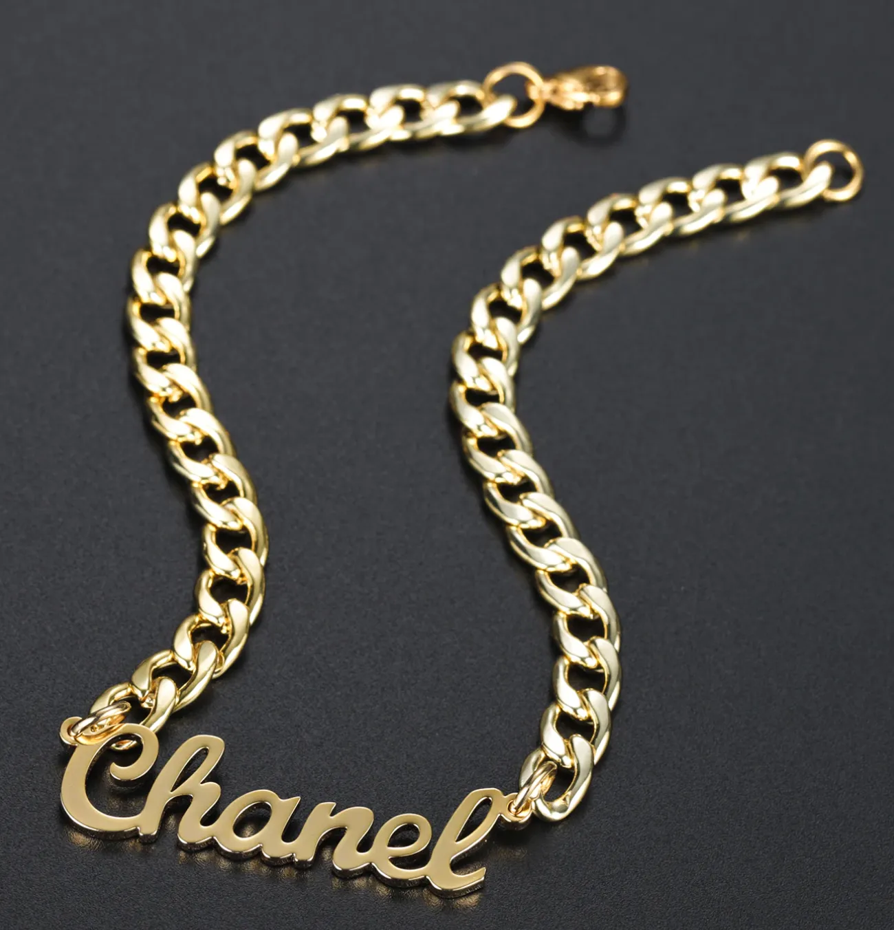 Bold Link Chain Name Bracelet