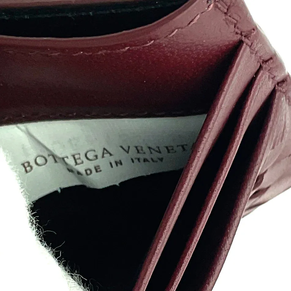 Bottega Veneta Dark Red Intrecciato Nappa Leather Cardholder