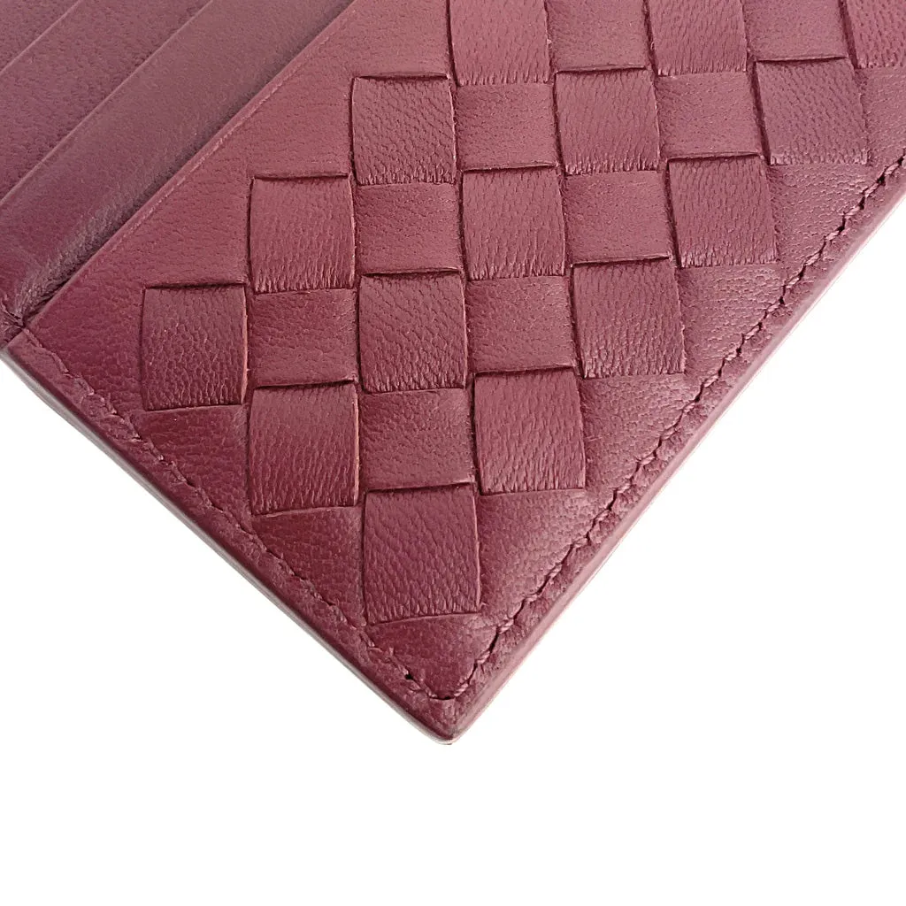 Bottega Veneta Dark Red Intrecciato Nappa Leather Cardholder