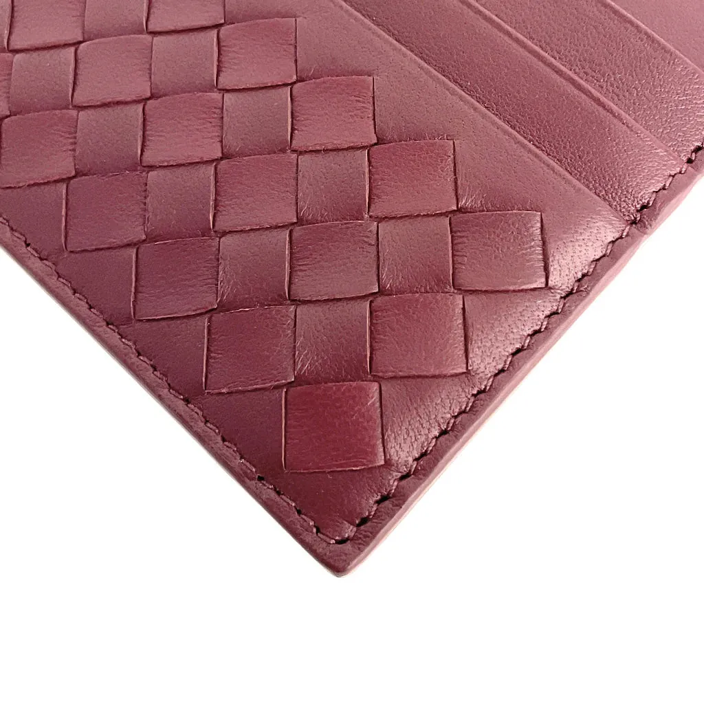 Bottega Veneta Dark Red Intrecciato Nappa Leather Cardholder