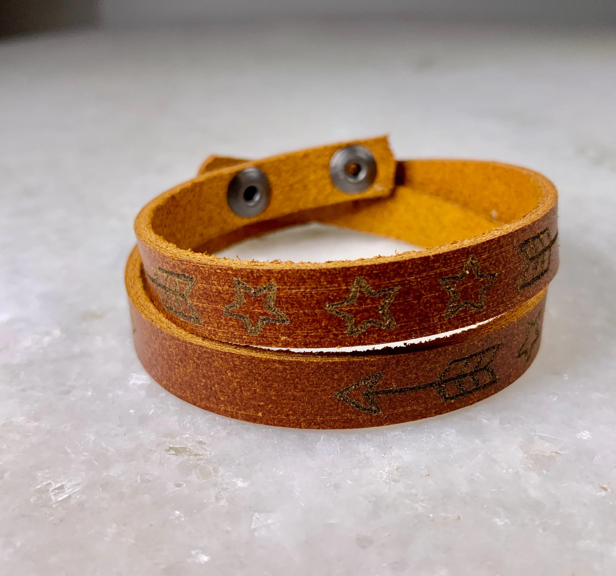 Brown Leather Wrap Bracelet