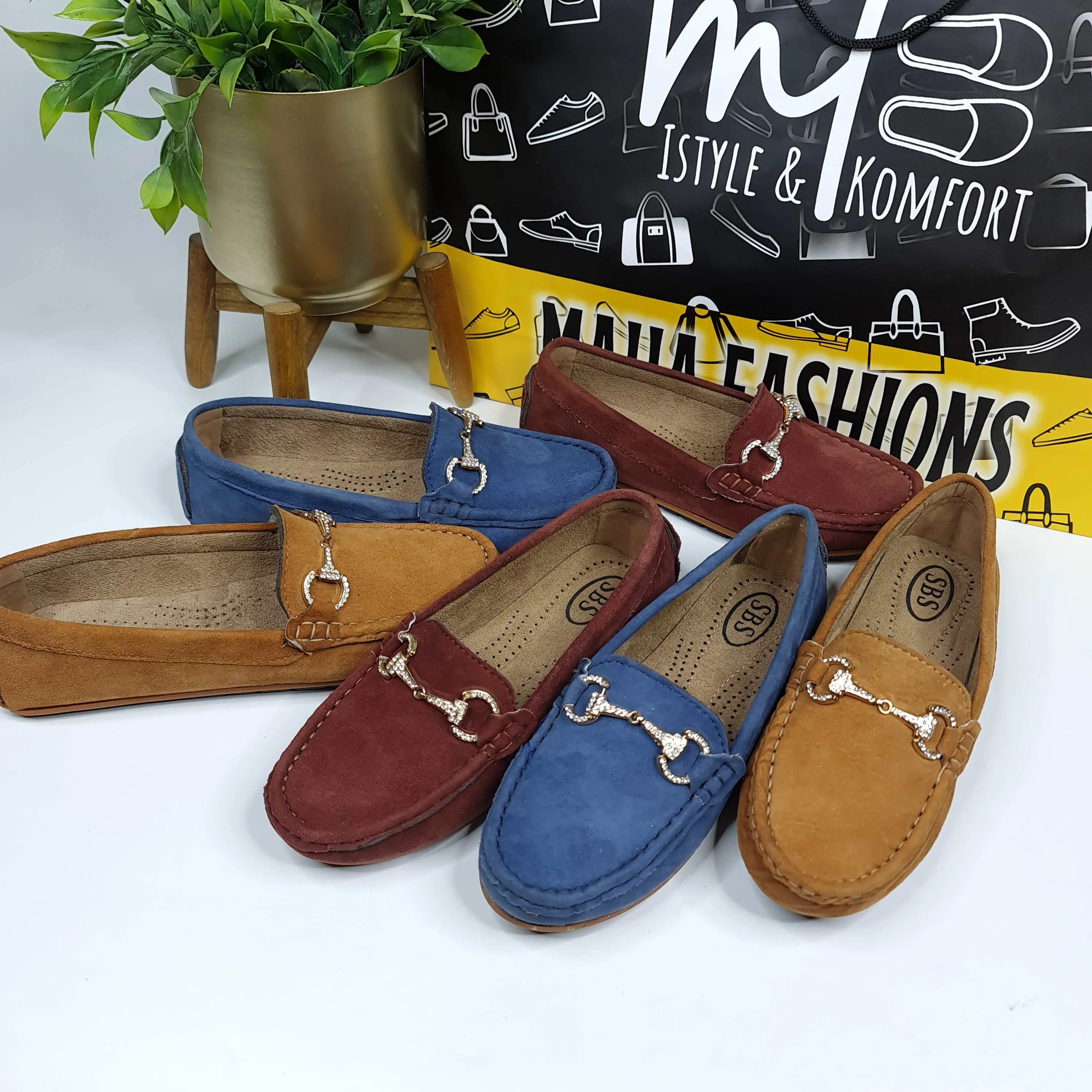 Buckle Leather Moccasins