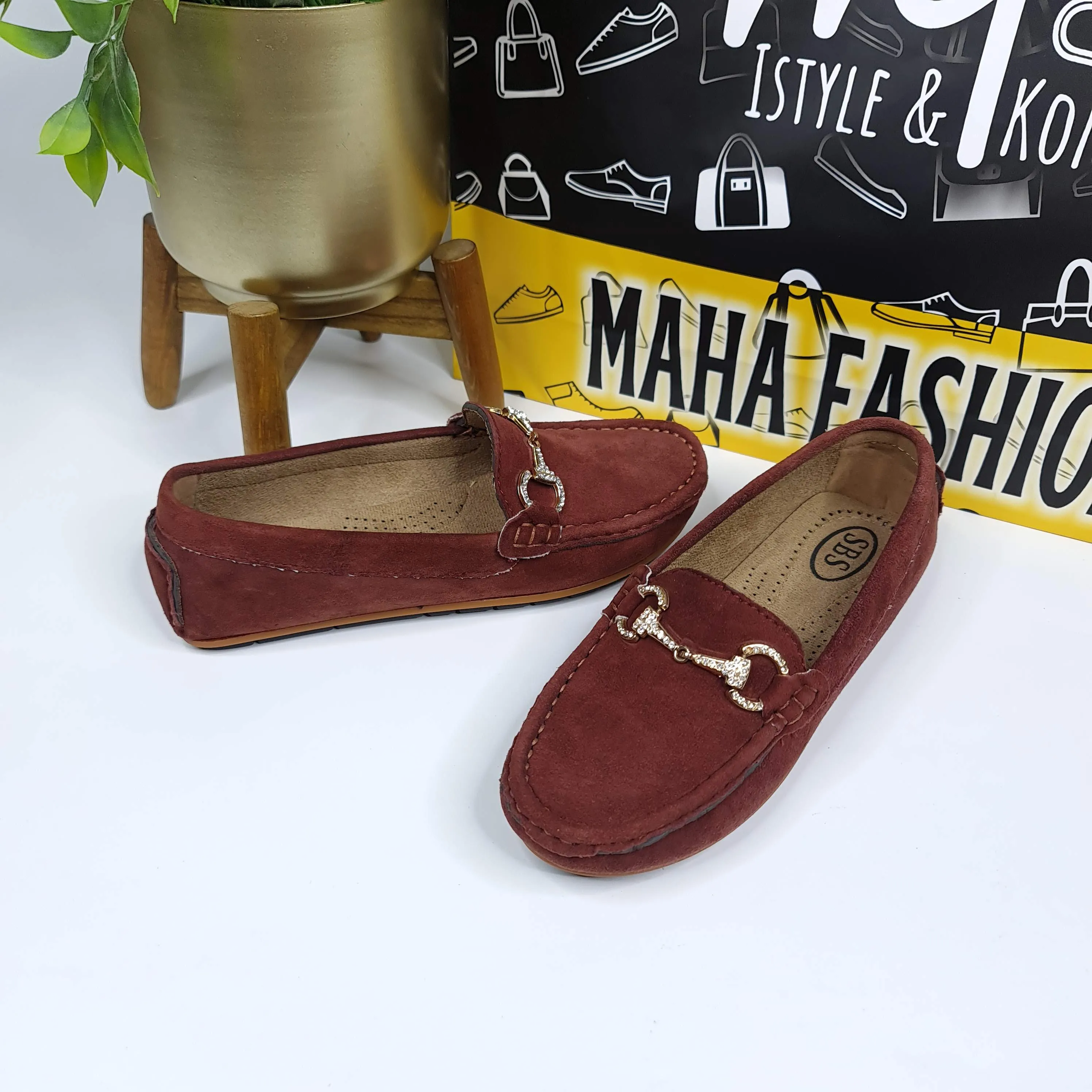 Buckle Leather Moccasins