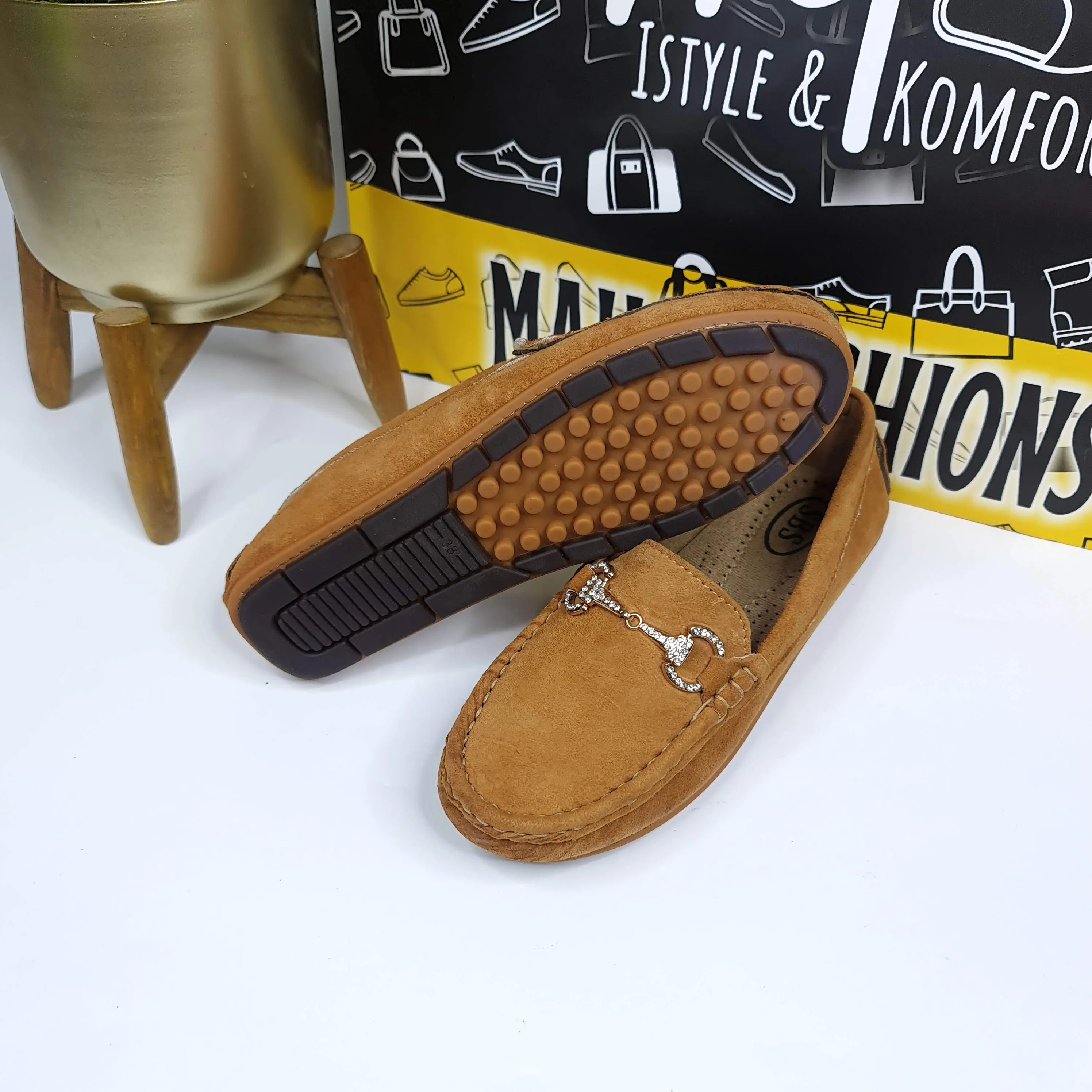 Buckle Leather Moccasins