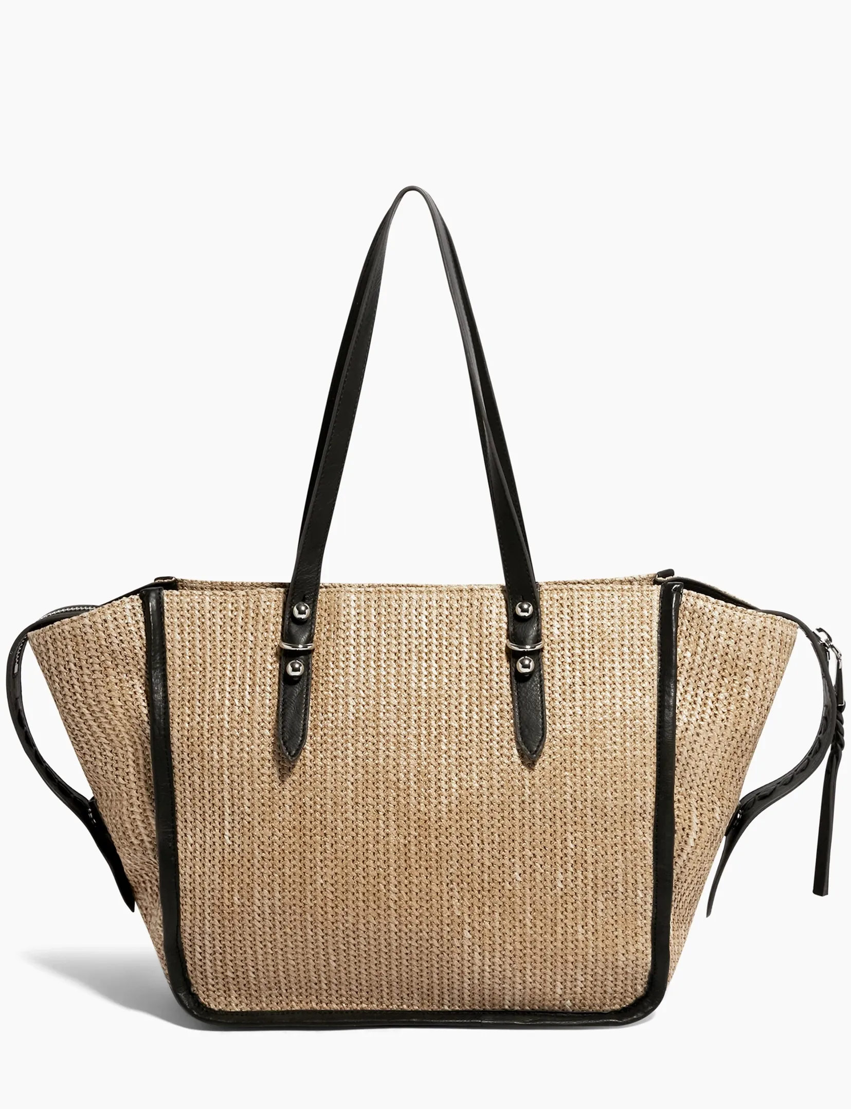 Casablanca Raffia Large Tote, Black