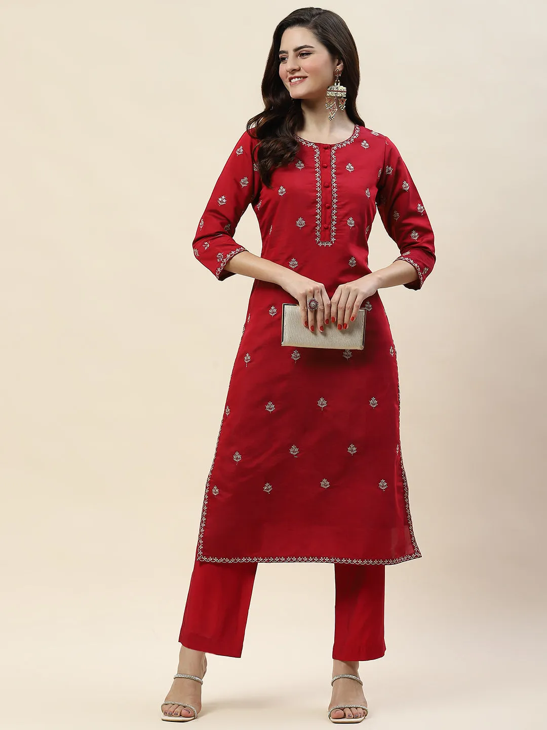 Chanderi Kurta With Pants