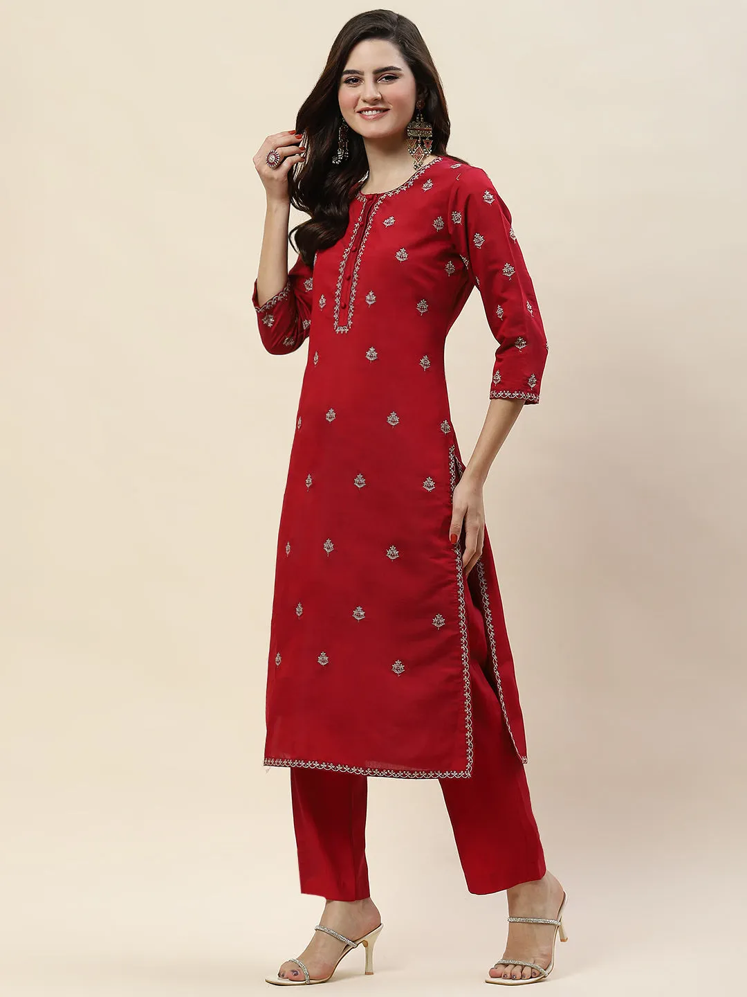 Chanderi Kurta With Pants