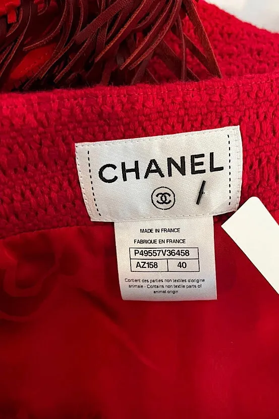 Chanel 14A 2014 Fall Paris-Dallas Red Runway Dress FR 40 US 6