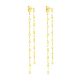 Classic Gigi dangling Mimosa earrings, Yellow Gold