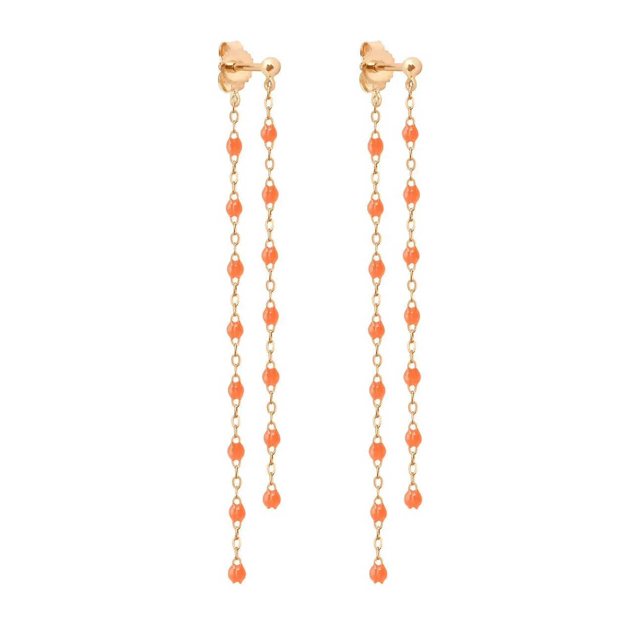 Classic Gigi dangling Orange earrings, Rose Gold