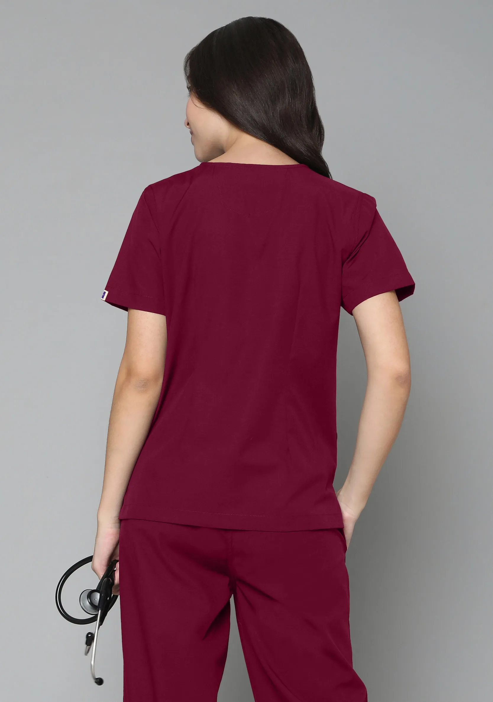 Classic Women's 5-Pocket (Maroon) Scrub