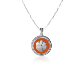 Clemson University Coin Pendant Necklace - Enamel