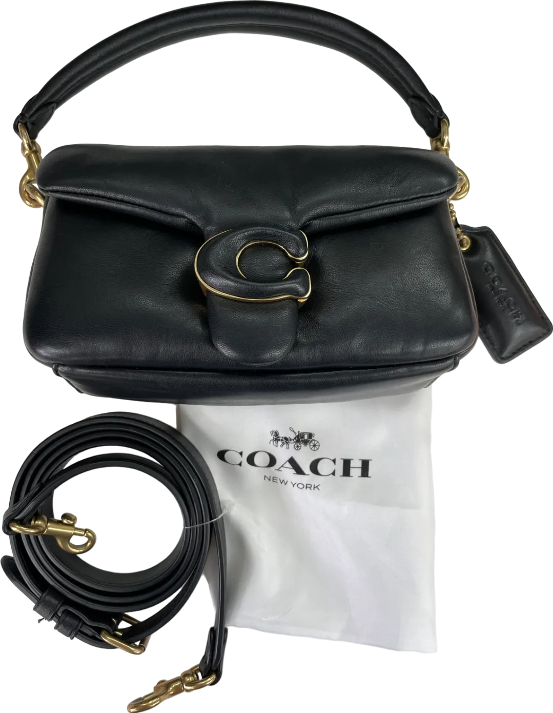 Coach Pillow Tabby Small Leather Shoulder Bag - Black