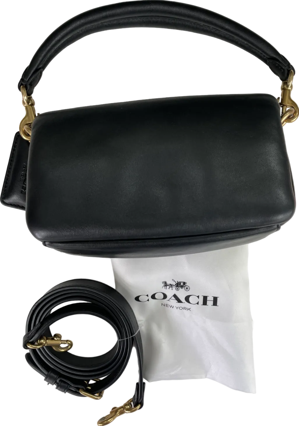 Coach Pillow Tabby Small Leather Shoulder Bag - Black