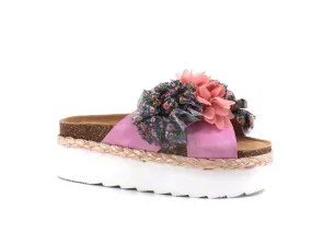 COLORS OF CALIFORNA Ciabatta Platform Fiori Flower Rosa