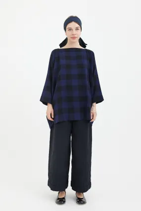 Daniela Gregis - Shirt Square Selvedge Bottom - Stardust Blue/Black Check