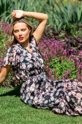 DAWN FLORAL CROSSOVER DRESS