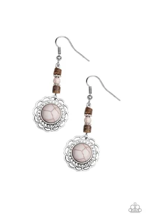 Desert Bliss Silver Stone Earrings - Paparazzi Accessories