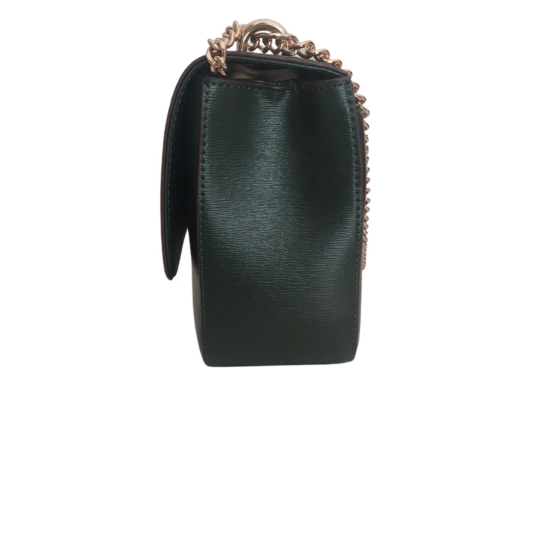 DKNY Emerald Green SINA Leatherette Flap Bag | Brand new |