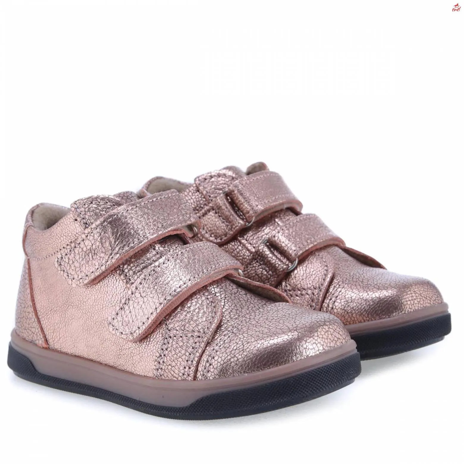 (EX2675-39) Emel shoes velcro trainers Rose Gold