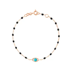 Eye Sparkle Diamond Bracelet, Black, Rose Gold, 6.7"