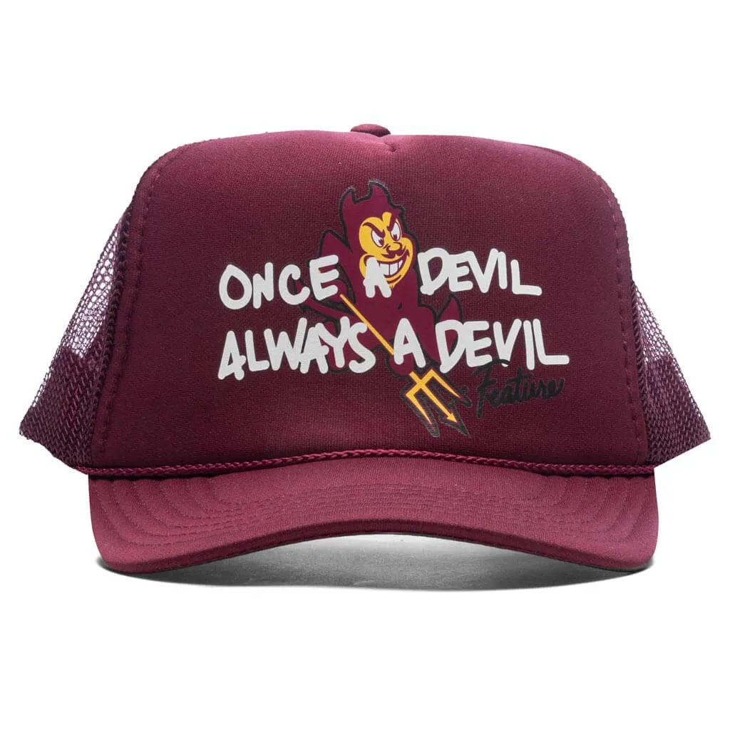 Feature x ASU Once a Devil Trucker Hat - Maroon